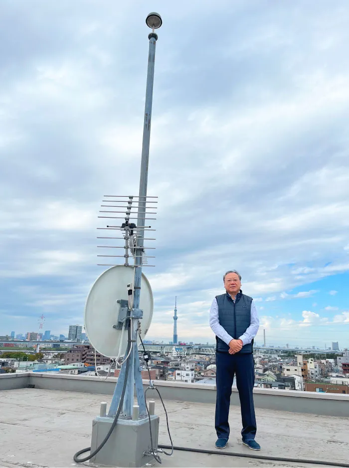 賃貸併用住宅の屋上にPDCE避雷球を設置されているアン・ソレイユ　オーナー様