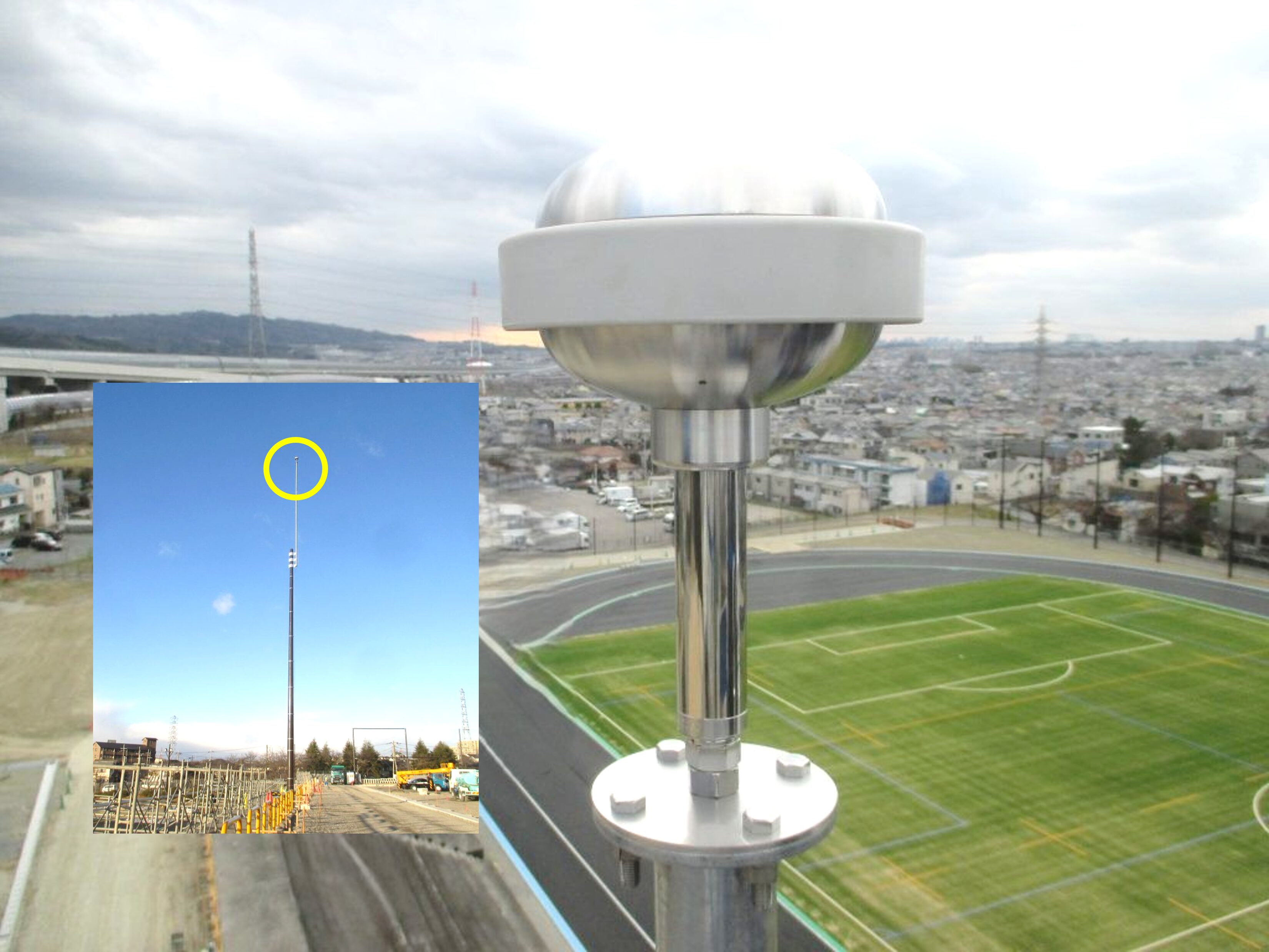 創価学園津田キャンパスに設置されているPDCE避雷針（PDCE-Magnum）